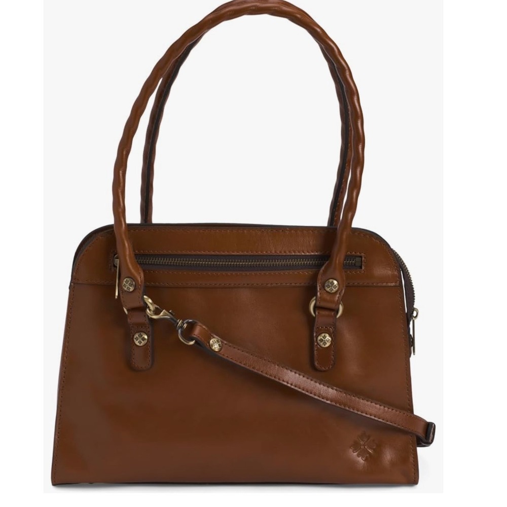 Patricia Nash Boho Vintage Tan Calvi Leather Satchel Handbag Purse $170
